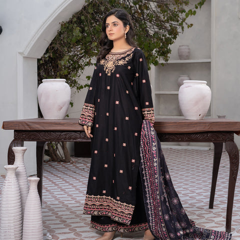 3pc black Embroidered Lg30