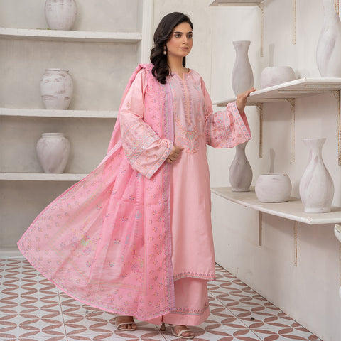 3pc Pink Embroidered Lg31