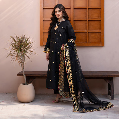 HMD BLACK RAW SILK 3pc Lg38