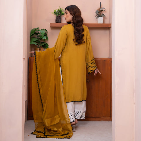 HMD MUSTARD RAW SILK 3pc Lg40