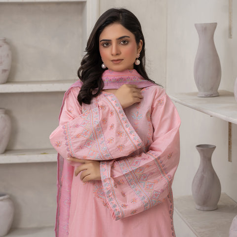 3pc Pink Embroidered Lg31
