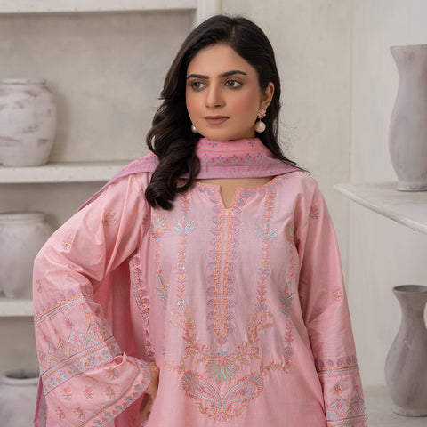 3pc Pink Embroidered Lg31