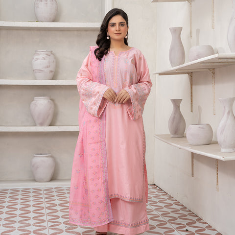 3pc Pink Embroidered Lg31