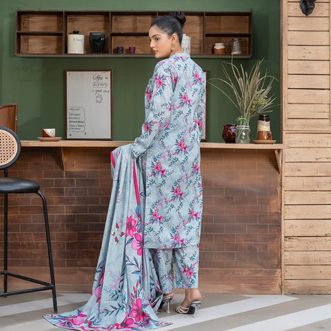 Blue Printed Lawn 3pc(lg 48)