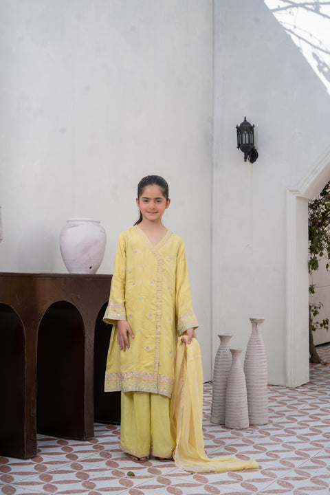 Raw Silk 3pc Lime yellow