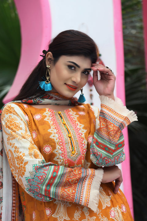 Embroidered Prints 3pc