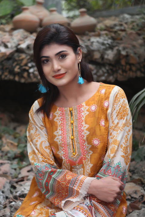 Embroidered Prints 3pc