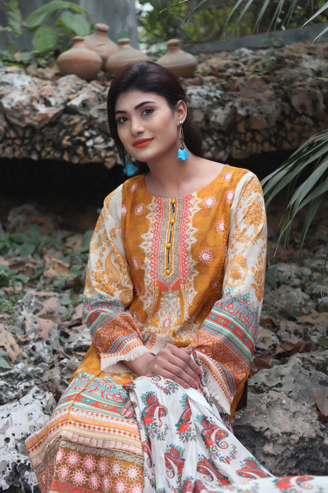 Embroidered Prints 3pc