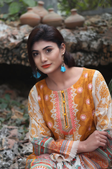 Embroidered Prints 3pc