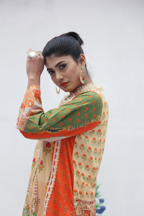 Embroidered Prints 3pc