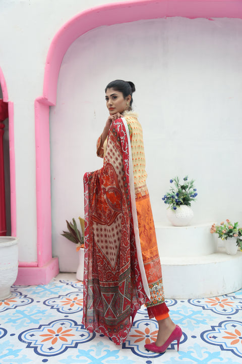 Embroidered Prints 3pc