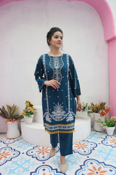 BLUE YELLOW LACE 2PC