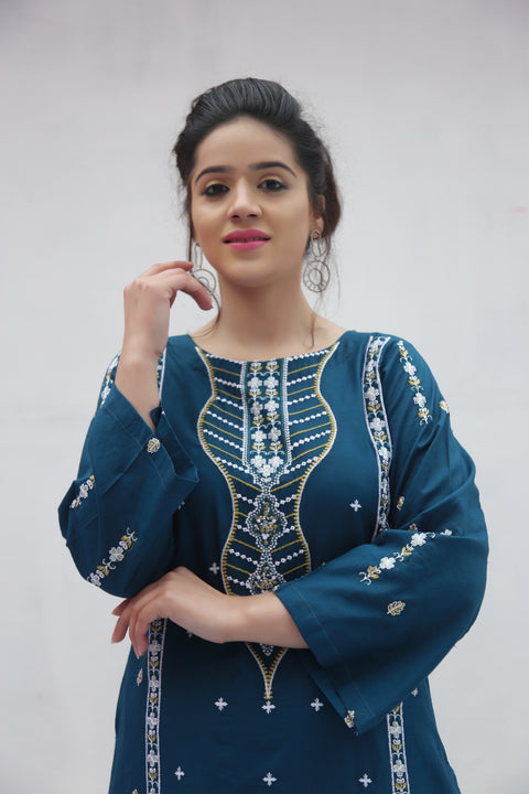 BLUE YELLOW LACE 2PC