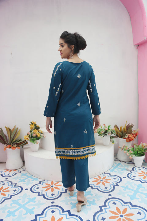 BLUE YELLOW LACE 2PC