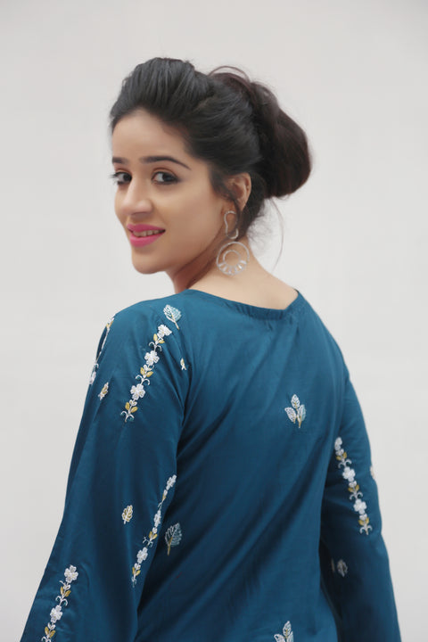 BLUE YELLOW LACE 2PC