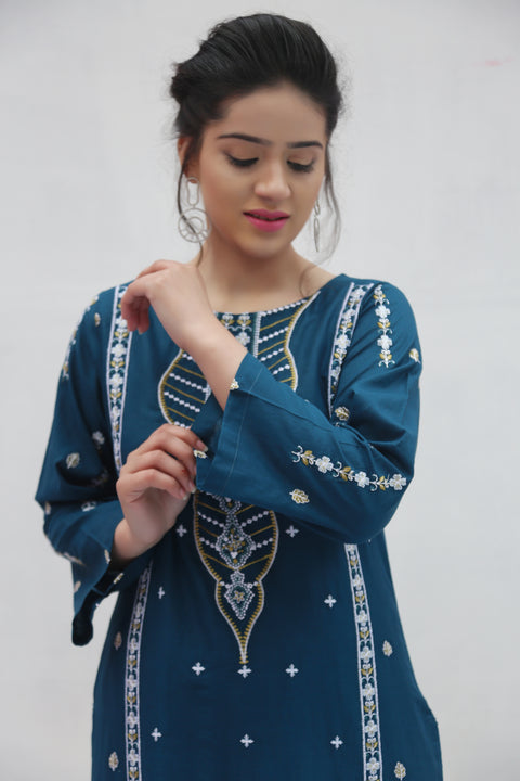 BLUE YELLOW LACE 2PC