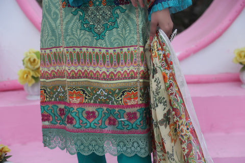 Embroidered Prints 3pc