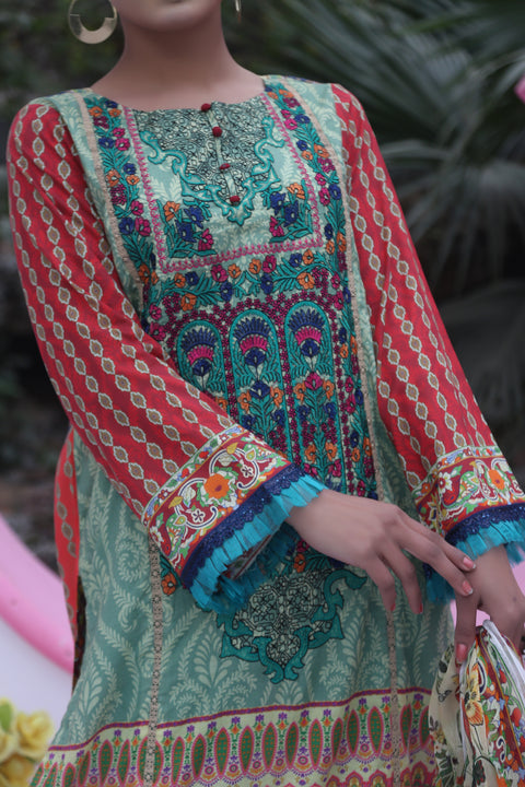 Embroidered Prints 3pc