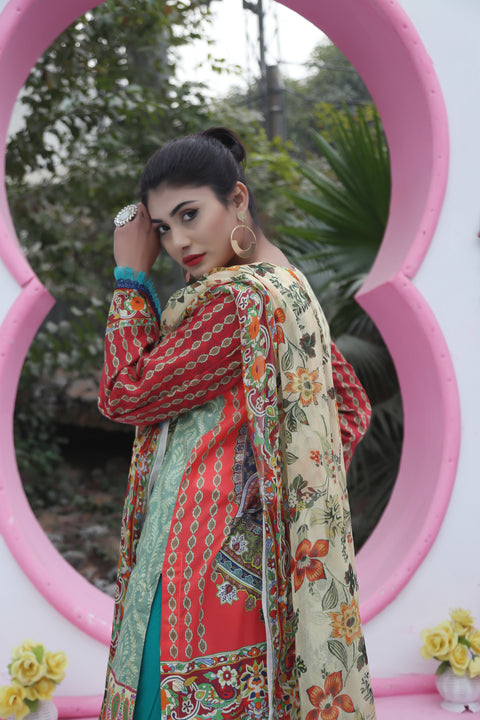 Embroidered Prints 3pc