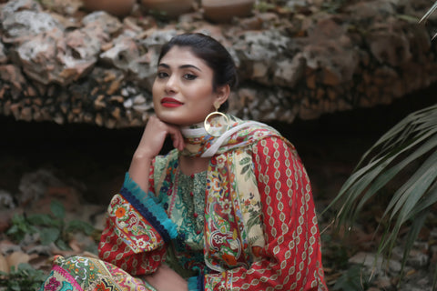 Embroidered Prints 3pc