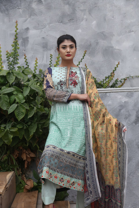 Embroidered Prints 3pc