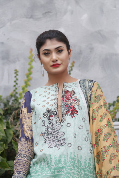 Embroidered Prints 3pc