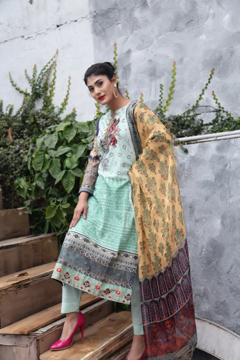 Embroidered Prints 3pc