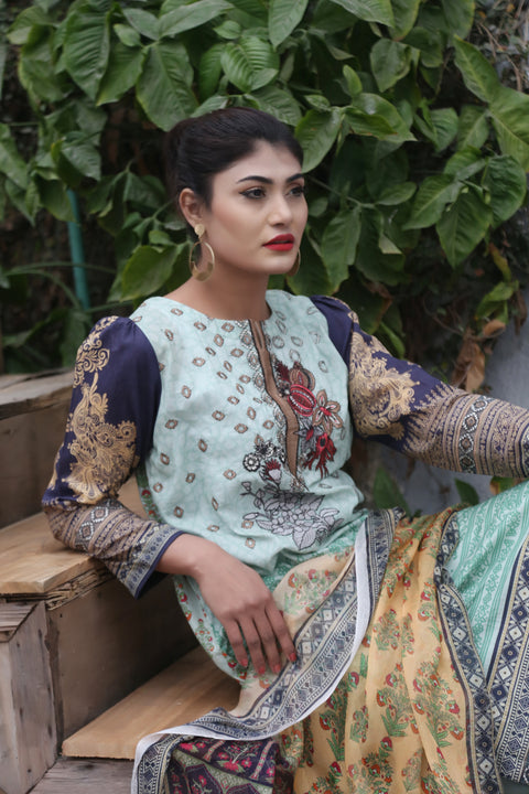 Embroidered Prints 3pc