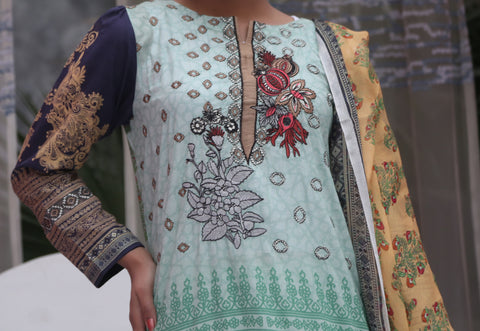 Embroidered Prints 3pc