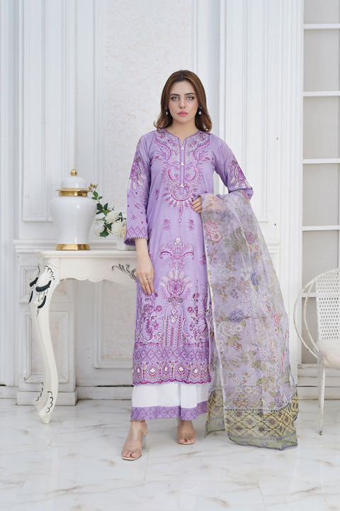 SS3- 3 pc LAVENDER WHITE LOOSE TR