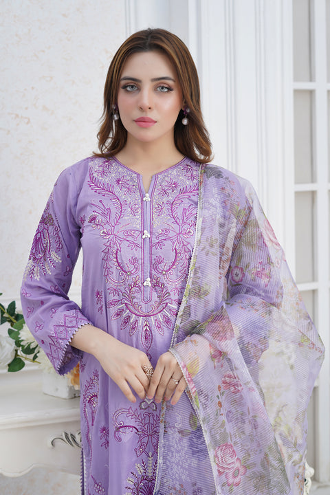 SS3- 3 pc LAVENDER WHITE LOOSE TR