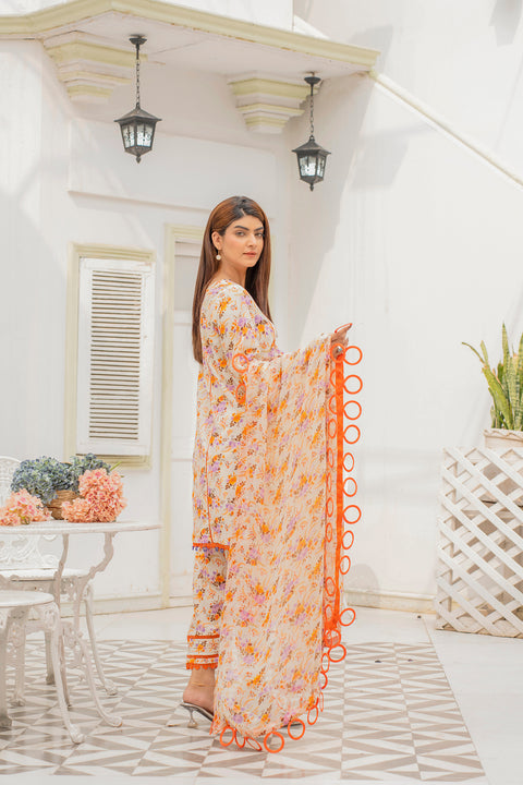 Lawn 3pc Print Unstitched Creami Base (P-000200)