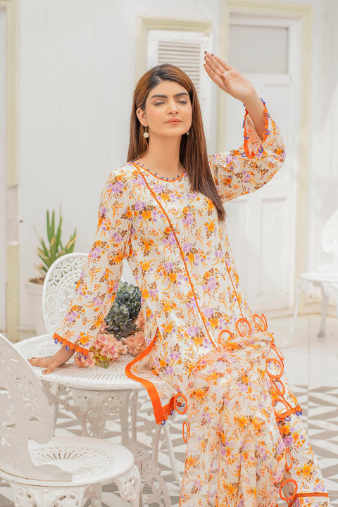 Lawn 3pc Print Unstitched Creami Base (P-000200)