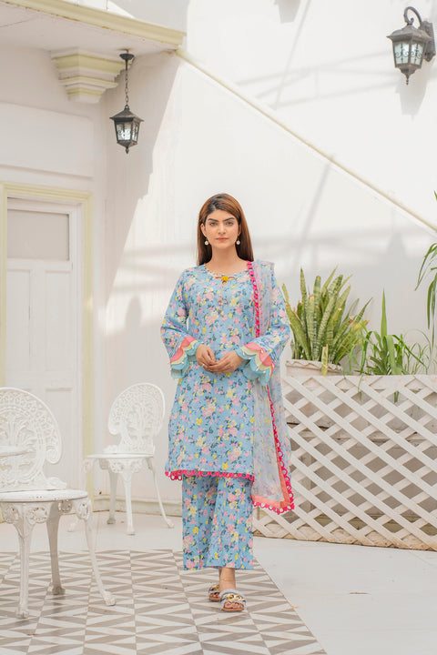 Lawn 3pc Print Unstitched Ferozi Base(P-000200)