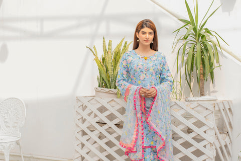 Lawn 3pc Print Unstitched Ferozi Base(P-000200)