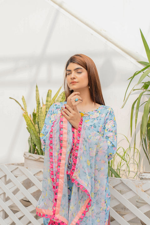 Lawn 3pc Print Unstitched Ferozi Base(P-000200)