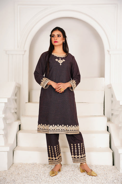 Embrodered 2 Pc Suit - 10