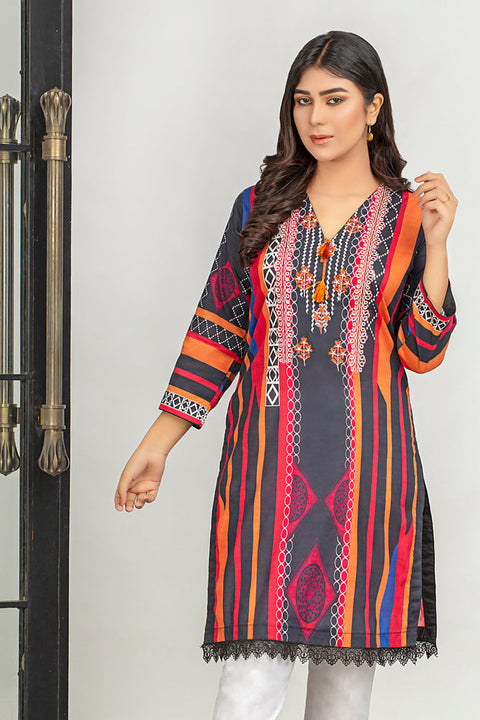 Ladies Embroidered with Digital Printed Shirt