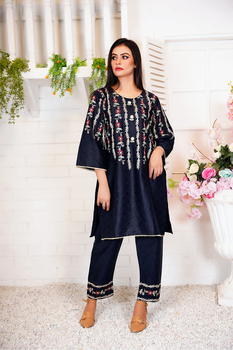 EMBRODERED 2 PC SUIT - 09