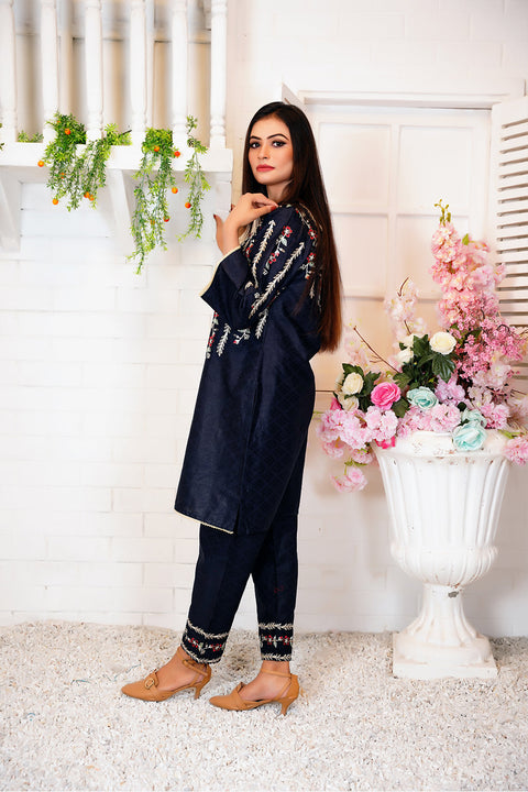 EMBRODERED 2 PC SUIT - 09