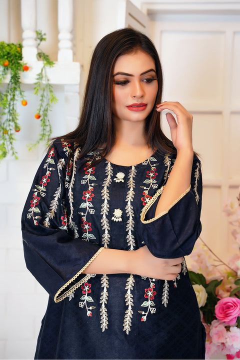 EMBRODERED 2 PC SUIT - 09