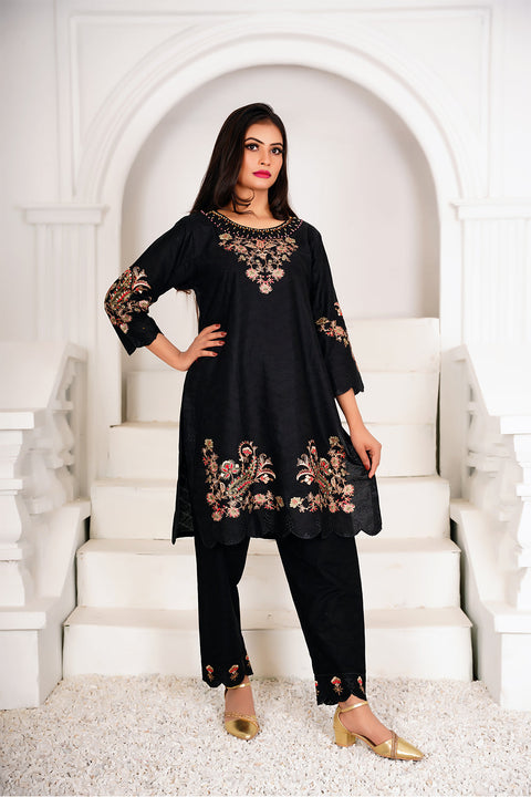 EMBRODERED 2 PC SUIT - 01