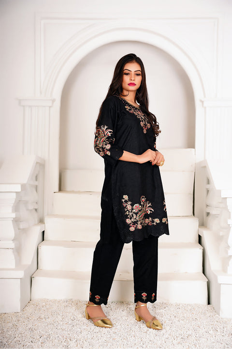 EMBRODERED 2 PC SUIT - 01