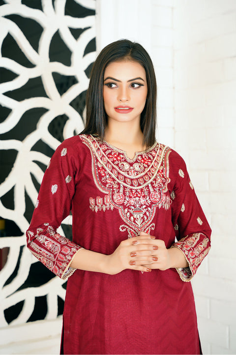 EMBRODERED 2 PC SUIT - 08