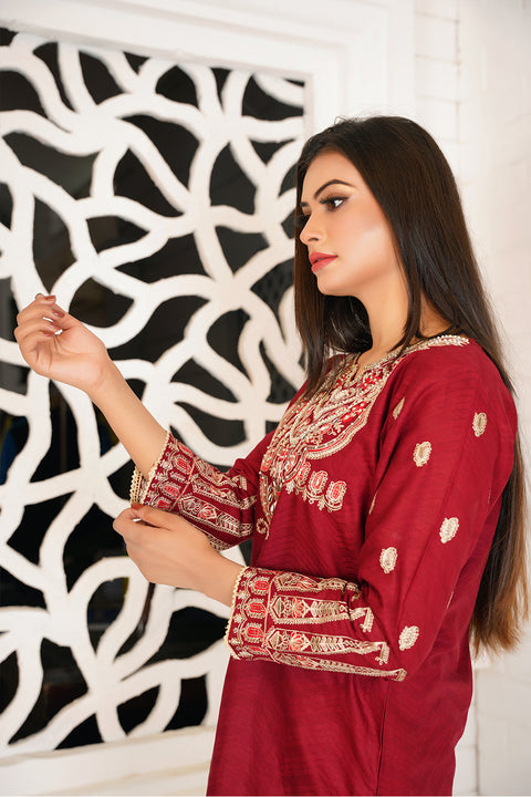 EMBRODERED 2 PC SUIT - 08